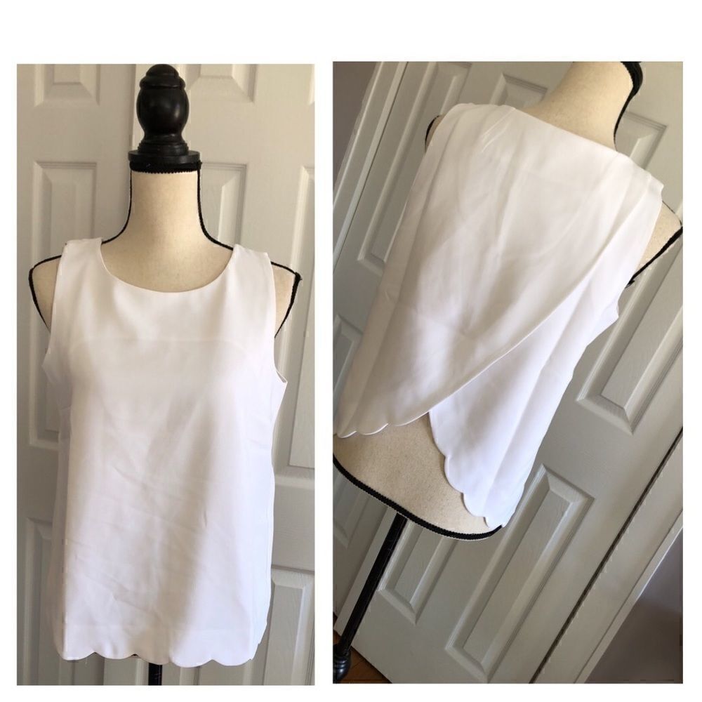 J. Crew Scalloped-hem top with overlapped back